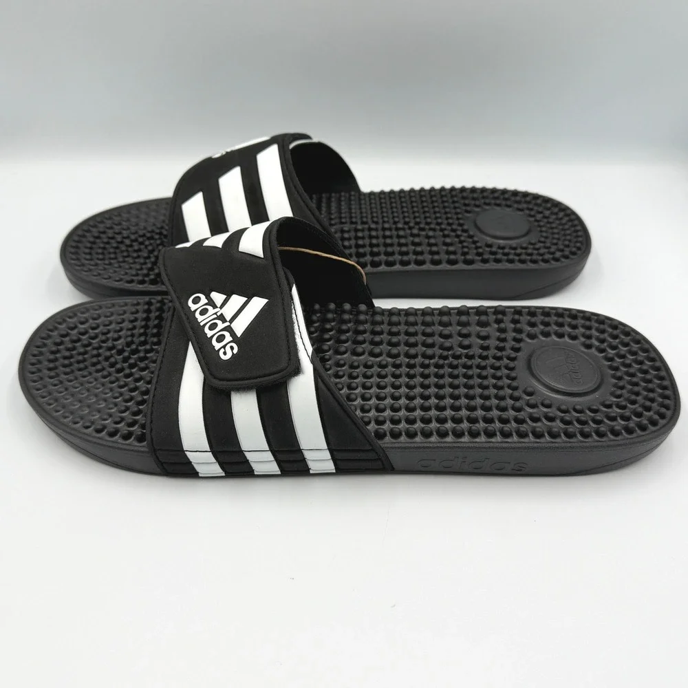 Adidas Adissage Massage Slides Mens 13 - Core Black / Cloud White (F35580) *NEW*